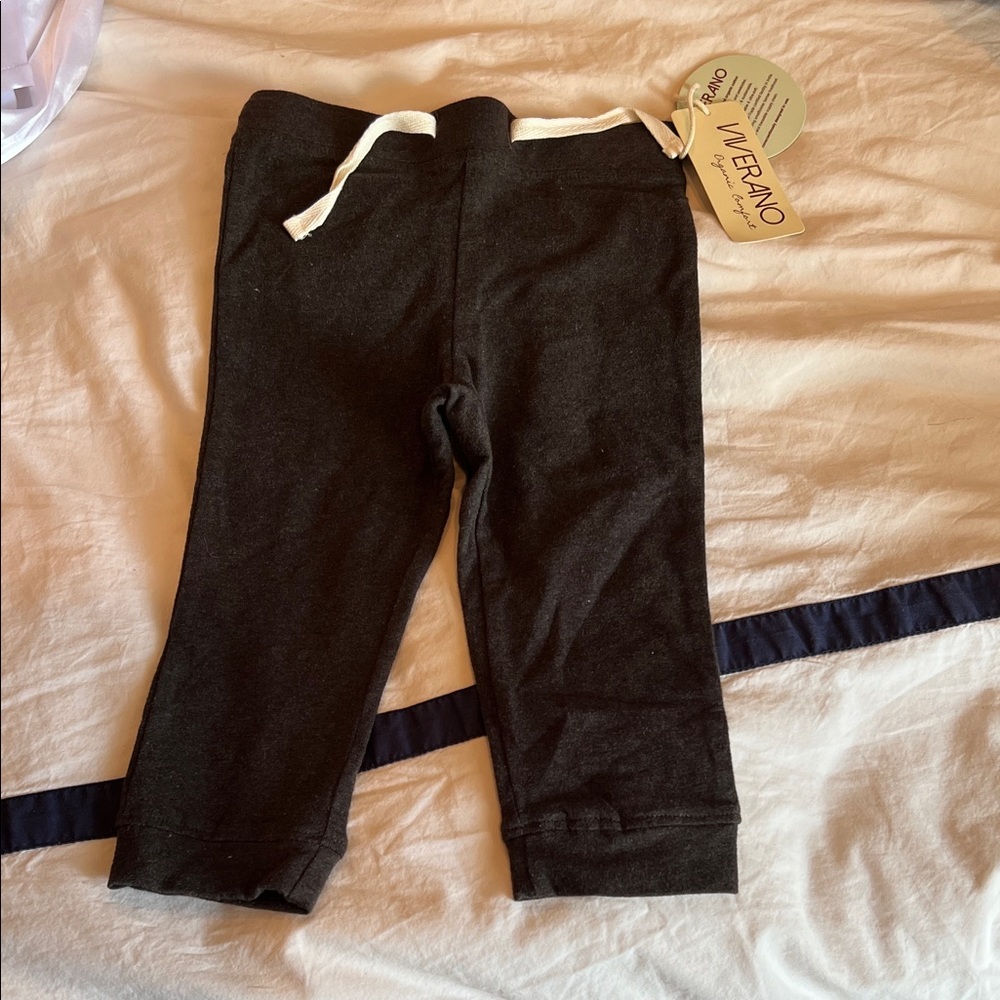 Organic drawstring Kids Joggers 18-24 months charcoal